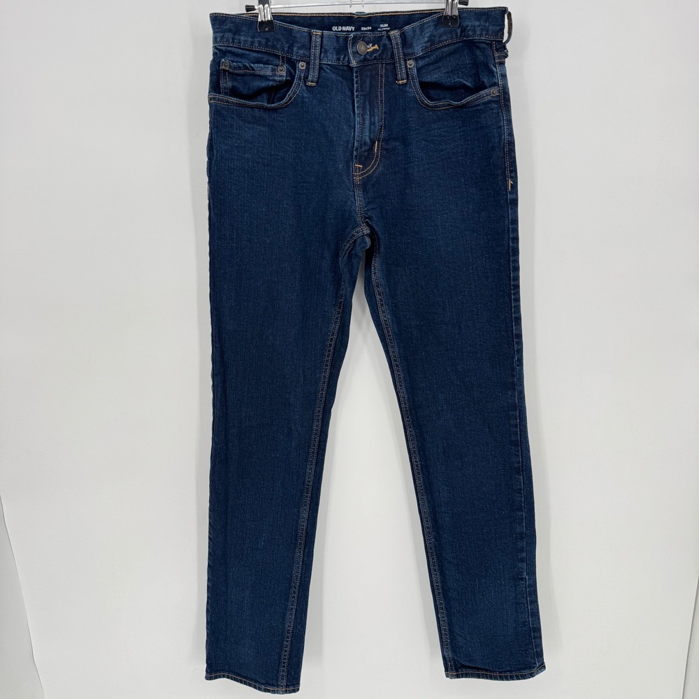 Old Navy Slim Built in Flex Dark Wash Jeans Mens Straight leg Releaxed Work‎ 32